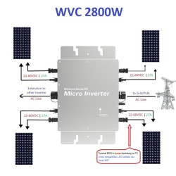 WVC-2800-Life (WIFI) Micro Grid Tie Inverter GTI 2800W PV 22-60V